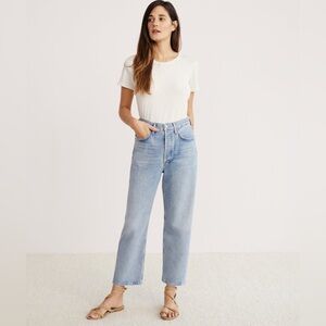 Agolde 90's Crop Jeans 23 Button Fly Revolve Color Replica 100% Cotton High Rise